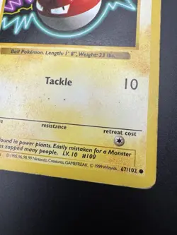 Shadowless Voltorb 67/102 Regular Non-Holo Base Set Pokemon Card HP - Image 4