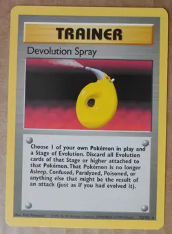 Devolution Spray 72/102 Rare Non-Holo Base Set Pokemon Trainer Card LP - Image 1