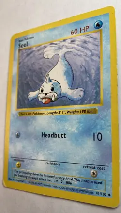 Seel 41/102 Base Set SHADOWLESS MP/HP 1999 Vintage WOTC Pokemon TCG Card - Image 2