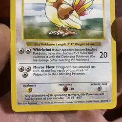 Pokemon TCG Pidgeotto Vintage Base Set 22/102 Regular Card Shadowless c625 - Image 3