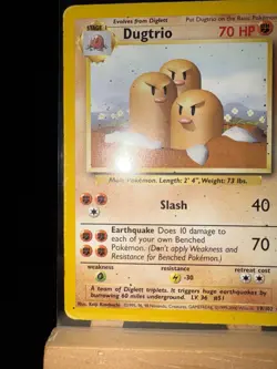 DUGTRIO - 19/102 Base Set WotC MP/HP - Regular Rare - Pokemon TCG Card - Image 5