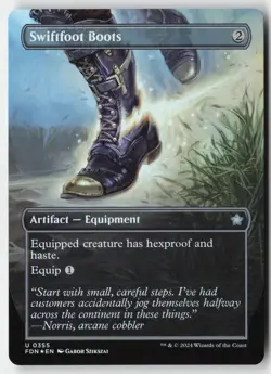 MTG - Swiftfoot Boots (Borderless) FOIL U Foundations 355 LP-NM - Image 1