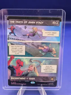 The Death of Gwen Stacy Magic The Gathering Spider-Man Rare Borderless Foil #223 - Image 5