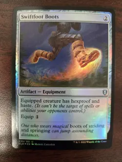Swiftfoot Boots NM FOIL Commander Legends: Battle for Baldur's Gate MTG - Image 1