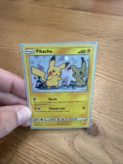 2019 Pokemon Team Up Pikachu Holo Promo #SM162 Black Star Promo Card LP - Image 1