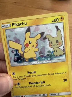 2019 Pokemon Team Up Pikachu Holo Promo #SM162 Black Star Promo Card LP - Image 4