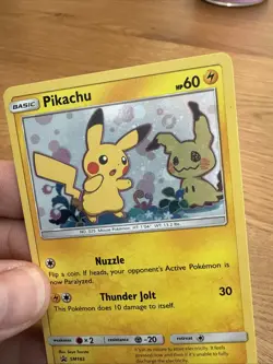 2019 Pokemon Team Up Pikachu Holo Promo #SM162 Black Star Promo Card LP - Image 5