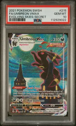 2021 POKEMON SWORD & SHIELD EVOLVING SKIES SECRET FULL ART/UMBREON VMAX PSA 10 - Image 1