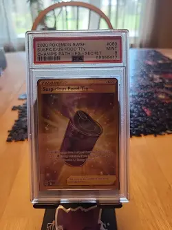 Pokemon TCG PSA 9 Champion's Path Suspicious Food Tin 080/073 Secret Rare - Image 1
