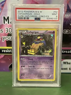 2012 POKEMON B&W DARK EXPLORERS CRACKED ICE #52 COFAGRIGUS-HOLO PSA 9 - Image 1