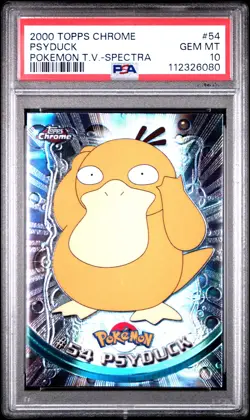 2000 TOPPS CHROME POKEMON T.V. SPECTRA #54 PSYDUCK PSA 10 - Image 1