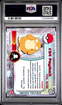 2000 TOPPS CHROME POKEMON T.V. SPECTRA #54 PSYDUCK PSA 10 - Image 2