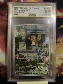 Pokemon SV Black Star Promo Charmander 044 AGS Mint+ 9.5 Full Art Holo 2023 - Image 1