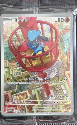 Pokemon Center Stamped Riolu - 010 Mega Evolution ETB Promo - Sealed - Image 1