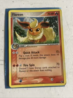 Pokemon TCG Flareon Promo 2/17 Holographic Pokemon POP Promos DMG - Image 1