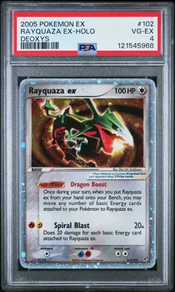 2005 Pokemon EX Deoxys Rayquaza EX Holo #102 PSA 4 - Image 1