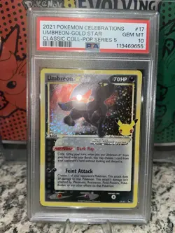 Umbreon Gold Star #17/17 Pokemon Celebrations 25th Anniversary - PSA 10 Gem Mint - Image 1