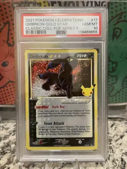 Umbreon Gold Star #17/17 Pokemon Celebrations 25th Anniversary - PSA 10 Gem Mint - Image 2
