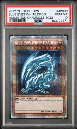2022 YU-GI-OH! JPN ANIMATION CHRONICLE 2022 #JP000 BLUE EYES WHITE DRAGON PSA 10 - Image 1