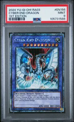 2024 YU-GI-OH! RA03-QUARTER CENTURY BONANZA 1ST EDITION CYBER END DRAGON PSA 9 - Image 1