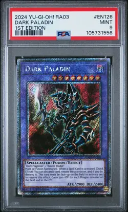 2024 YU-GI-OH! RA03-QUARTER CENTURY BONANZA 1ST EDITION DARK PALADIN PSA 9 - Image 1