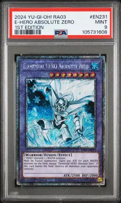 2024 YU-GI-OH! RA03-QUARTER CENTURY BONANZA ELEMENTAL HERO ABSOLUTE ZERO PSA 9 - Image 1