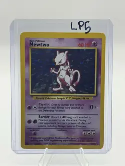 Pokemon Mewtwo TCG Base Set Holo Unlimited Rare Card 10/102 LP Condition - Image 1