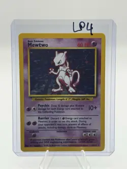 Pokemon Mewtwo TCG Base Set Holo Unlimited Rare Card 10/102 LP Condition - Image 1