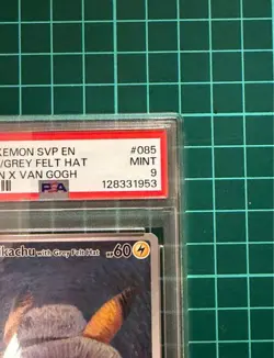 PSA9 Pikachu Van Gogh Pokemon Card with Mount and Postcard - Image 5