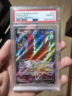 PSA 10 GEM MINT Ho-Oh V 187/195 FULL ART HOLO Silver Tempest Pokemon Card 235 - Image 1