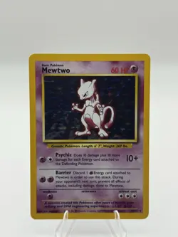 Pokemon Mewtwo TCG Base Set Holo Unlimited Rare Card 10/102 LP Condition - Image 2