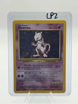 Pokemon Mewtwo TCG Base Set Holo Unlimited Rare Card 10/102 LP Condition - Image 1