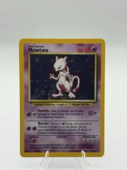 Pokemon Mewtwo TCG Base Set Holo Unlimited Rare Card 10/102 LP Condition - Image 2