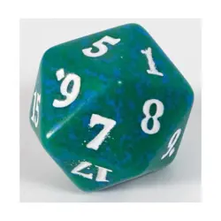WOTC MTG Spindown d20 Life Counters M2015 - Green & Blue w/White NM - Image 1