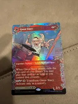 Gwen Stacy Ghost-Spider 0209 Borderless Marvel's Spider-Man Foil MTG Magic - Image 1