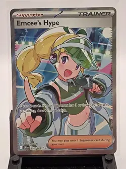Pokemon Emcee’s Hype 220/182 Scarlet & Violet SV10 Destined Rivals Holo NM/M - Image 1