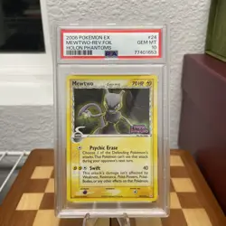 2006 POKEMON EX HOLON PHANTOMS #24 MEWTWO-REVERSE FOIL PSA 10 - Image 1