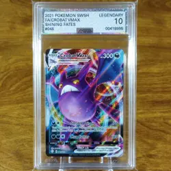 Pokemon Shining Fates Crobat VMAX 045/072 AGS Legendary 10 FA Holo Rare 2021 - Image 1
