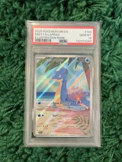2025 POKEMON DRI EN-DESTINED RIVALS ILLUSTRATION RARE #194 MISTY'S LAPRAS PSA 10 - Image 1