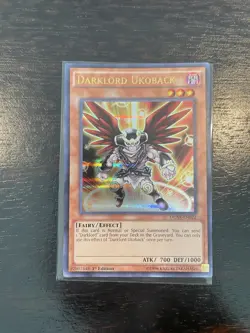 YuGiOh Card Darklord Ukoback DUSA-EN022 Ultra Rare 1st Edition NM - Image 1