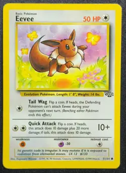 Eevee 51/64 1999 Jungle Pokemon Card WOTC Vintage - Image 1