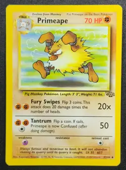 Primeape 43/64 1999 Jungle Pokemon Card WOTC Vintage - Image 1
