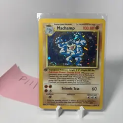 Pokemon TCG Machamp Base Set Holo Unlimited Holo Rare 1st Edition Card 8/102 - Image 2