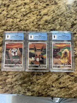 Pokemon Munch Scream Promo Card Japanese Psyduck, Eevee, Rowlet MINT 9 CGC - Image 1