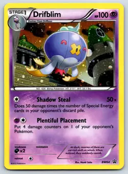 Drifblim Plasma Storm Blister Promo BW64 Cosmos Holo Naoki Saito Pokemon Card LP - Image 1