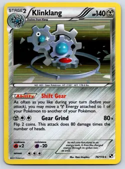 Klinklang - Holo Rare - Black White Base Set 76/114 Pokemon Card NM - Image 1