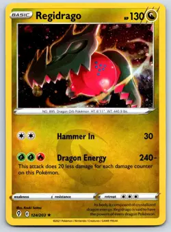 Regidrago Cosmos Holo Evolving Skies 124/203 Crown Zenith Promo Pokemon Card LP - Image 1