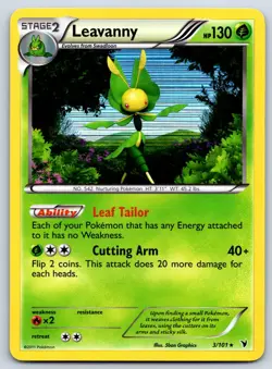 Leavanny - Holo Rare - Noble Victories 3/101 Black White Pokemon Card MP - Image 1
