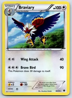 Braviary - Holo Rare - Emerging Powers 88/98 Masakazu Fukuda Pokemon Card LP - Image 1