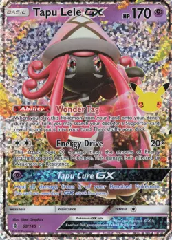 Pokemon Card Tapu Lele GX 60/145 Celebrations 25th Anniversary Full Art Rare TCG - Image 1